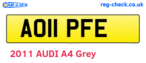 AO11PFE are the vehicle registration plates.