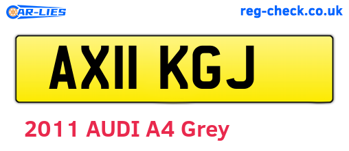 AX11KGJ are the vehicle registration plates.