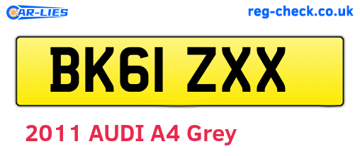 BK61ZXX are the vehicle registration plates.