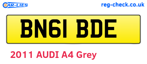 BN61BDE are the vehicle registration plates.