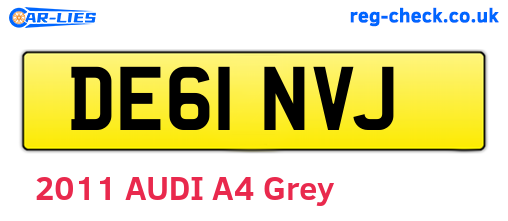 DE61NVJ are the vehicle registration plates.