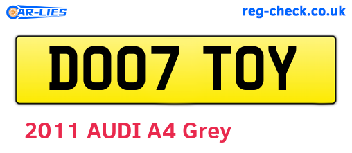 DO07TOY are the vehicle registration plates.