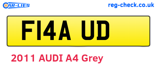 F14AUD are the vehicle registration plates.