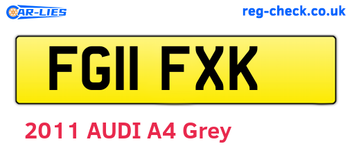 FG11FXK are the vehicle registration plates.