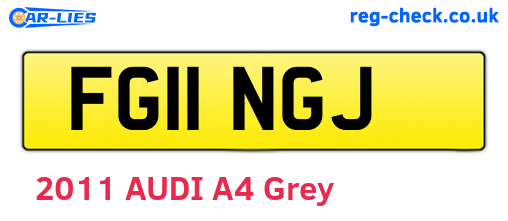 FG11NGJ are the vehicle registration plates.