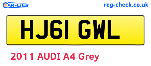 HJ61GWL are the vehicle registration plates.