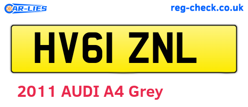 HV61ZNL are the vehicle registration plates.