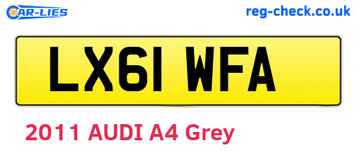 LX61WFA are the vehicle registration plates.