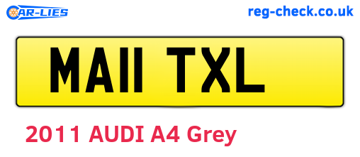 MA11TXL are the vehicle registration plates.