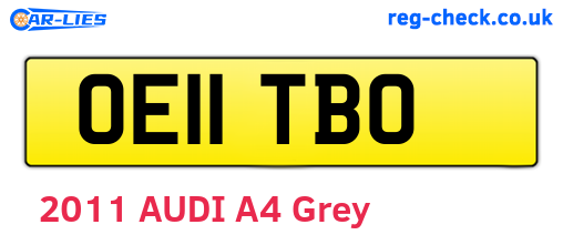 OE11TBO are the vehicle registration plates.