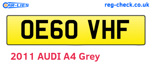 OE60VHF are the vehicle registration plates.