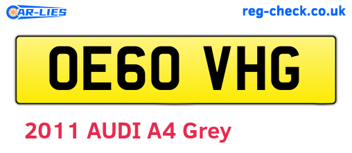OE60VHG are the vehicle registration plates.