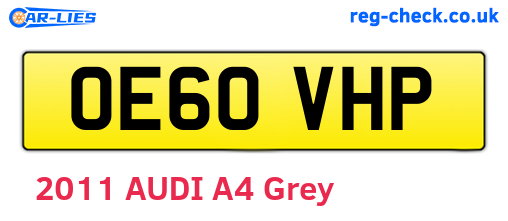 OE60VHP are the vehicle registration plates.