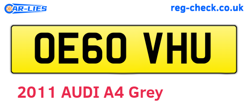 OE60VHU are the vehicle registration plates.