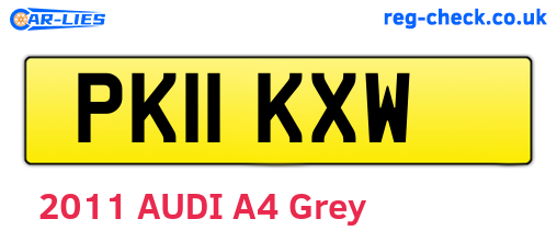 PK11KXW are the vehicle registration plates.