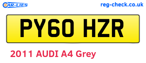 PY60HZR are the vehicle registration plates.