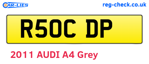 R50CDP are the vehicle registration plates.