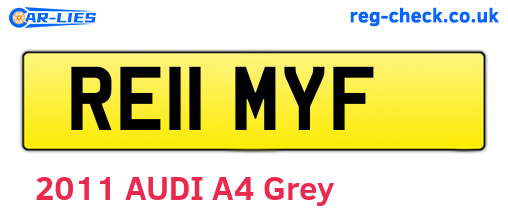 RE11MYF are the vehicle registration plates.