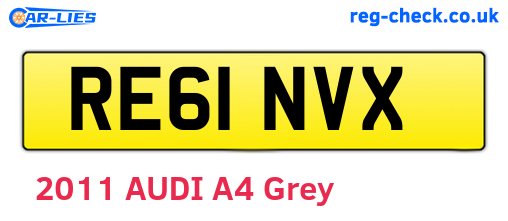 RE61NVX are the vehicle registration plates.