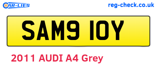 SAM910Y are the vehicle registration plates.