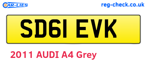 SD61EVK are the vehicle registration plates.