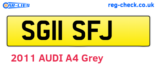 SG11SFJ are the vehicle registration plates.