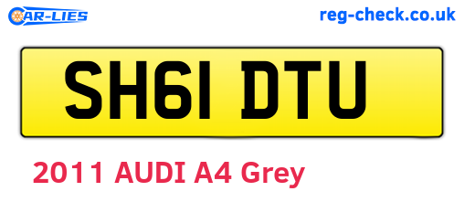 SH61DTU are the vehicle registration plates.
