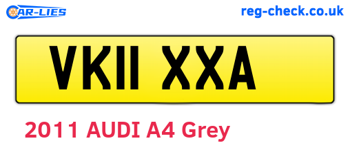VK11XXA are the vehicle registration plates.