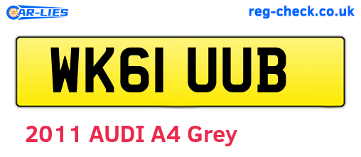 WK61UUB are the vehicle registration plates.
