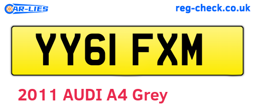 YY61FXM are the vehicle registration plates.