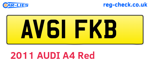 AV61FKB are the vehicle registration plates.