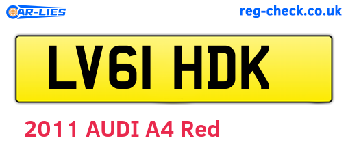 LV61HDK are the vehicle registration plates.