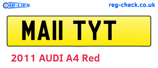 MA11TYT are the vehicle registration plates.