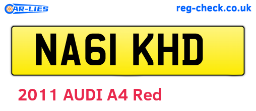 NA61KHD are the vehicle registration plates.