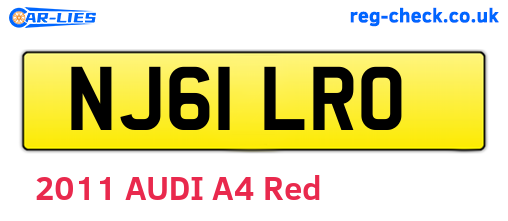 NJ61LRO are the vehicle registration plates.