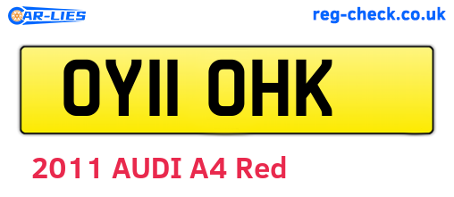 OY11OHK are the vehicle registration plates.