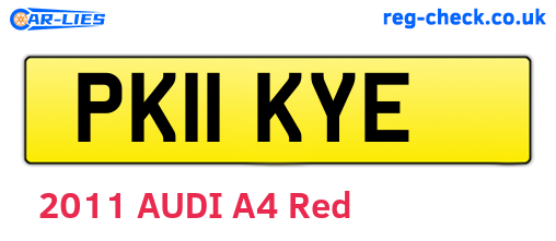 PK11KYE are the vehicle registration plates.
