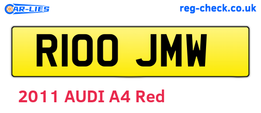 R100JMW are the vehicle registration plates.