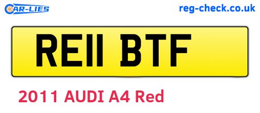 RE11BTF are the vehicle registration plates.