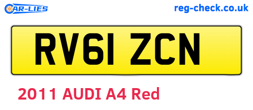 RV61ZCN are the vehicle registration plates.