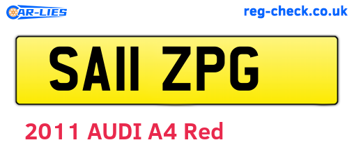 SA11ZPG are the vehicle registration plates.