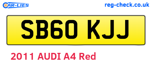 SB60KJJ are the vehicle registration plates.