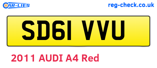 SD61VVU are the vehicle registration plates.
