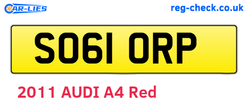 SO61ORP are the vehicle registration plates.