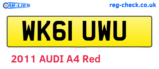 WK61UWU are the vehicle registration plates.