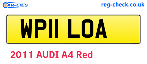 WP11LOA are the vehicle registration plates.