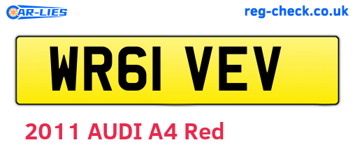 WR61VEV are the vehicle registration plates.
