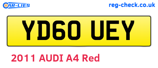 YD60UEY are the vehicle registration plates.