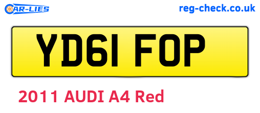 YD61FOP are the vehicle registration plates.