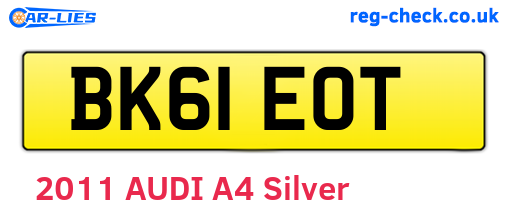 BK61EOT are the vehicle registration plates.